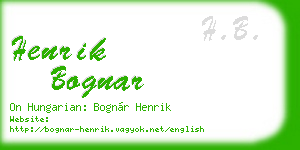 henrik bognar business card