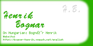 henrik bognar business card